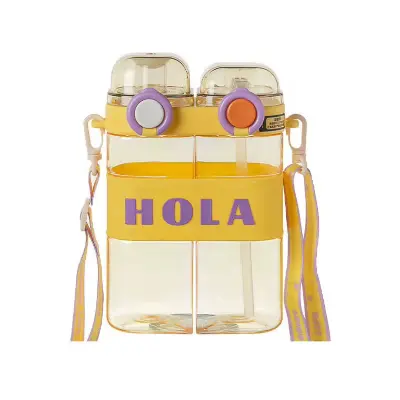 Gourde d'eau double 600ml: Couleur jaune